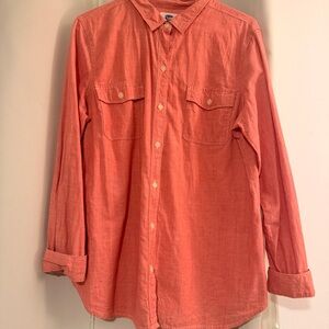 Men's Coral Button-Up Shirt